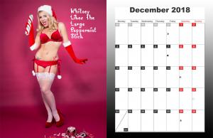 Miss Whitney Morgan December 2018 Desktop Calendar