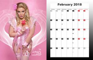 Miss Whitney Morgan February 2018 Desktop Calendar