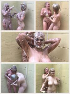 misswhitneymorgan.com - Miss Whitney & Nadia White: Cream Pie In The Face BTS Shower Scene - Photos thumbnail